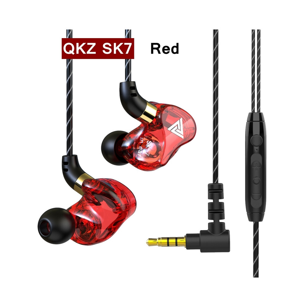 (Sk7 )Qkz Ak6 Sk7 Copper Driver Hifi Wi Headphone Mic Sport Running Headphone Bass Red 9319708995718