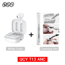 (Blanco con bolígrafo limpio) Nuevos auriculares inalámbricos QCY T13 ANC con cancelación activa de