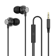 (3.5mm black) Wired headphones with microphone Mic 3.5 stereo earphones with bass headphones Subwoofer