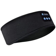 (Musta)Langaton Music Eye Sleep Mask -kuulokemikrofoni Elastinen urheilullinen sanka korvan yli Hiuspanta
