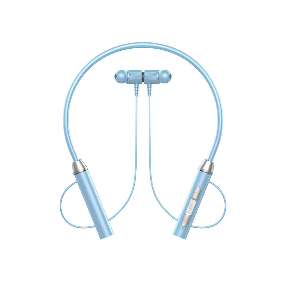 (Blue) Wireless Headphones Neck Cable Magnetic Earbuds Clear Sound Calling Headphones Blue 9319708012767