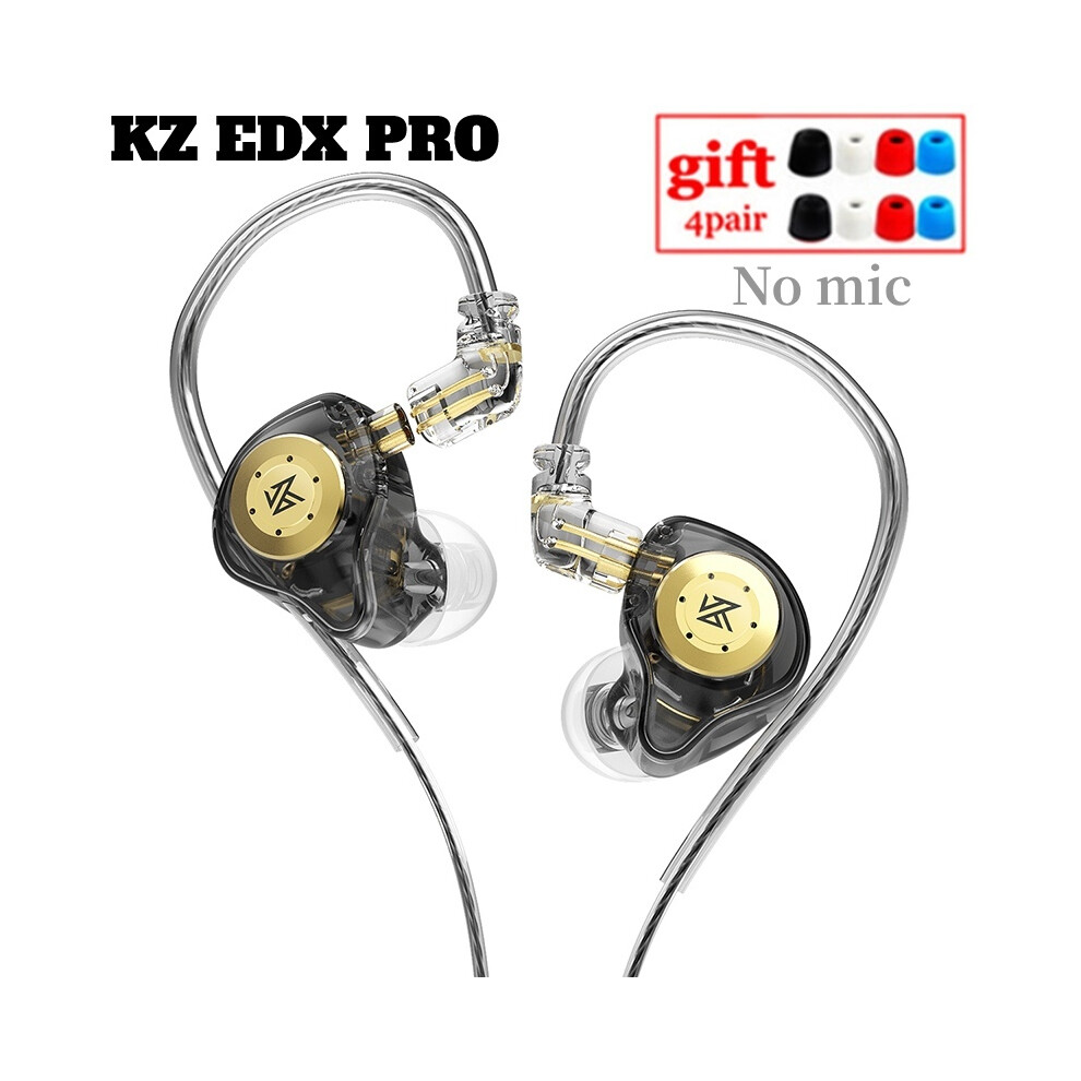 ( No Mic) 100% Kz Edx Pro Earphones Dynamic Earbuds Hifi Wired Headphones Black 9319708007725