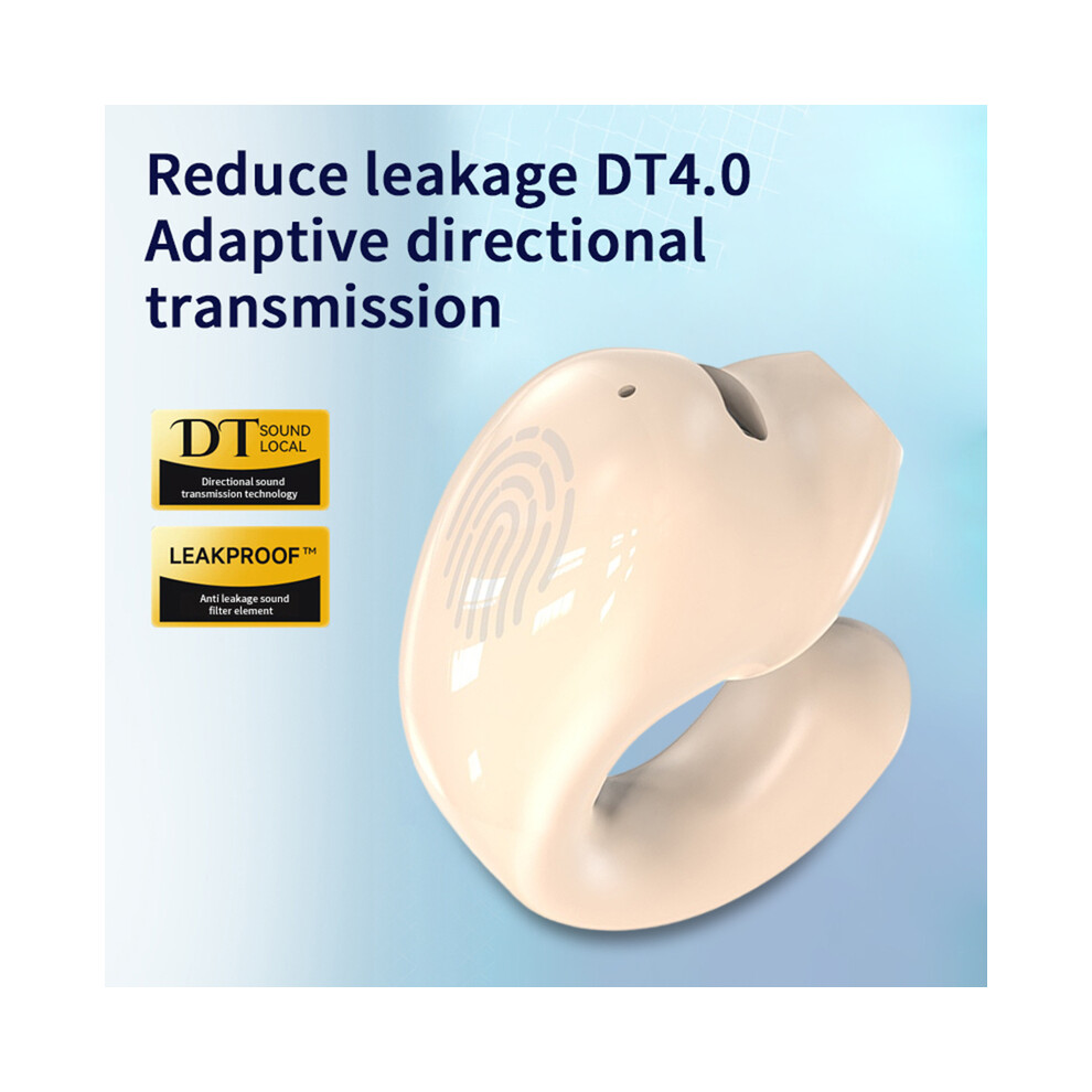 (Beige)Individual Wireless Headphones Waterproof Wireless Earbuds Noise Canceling Beige 9319708014785