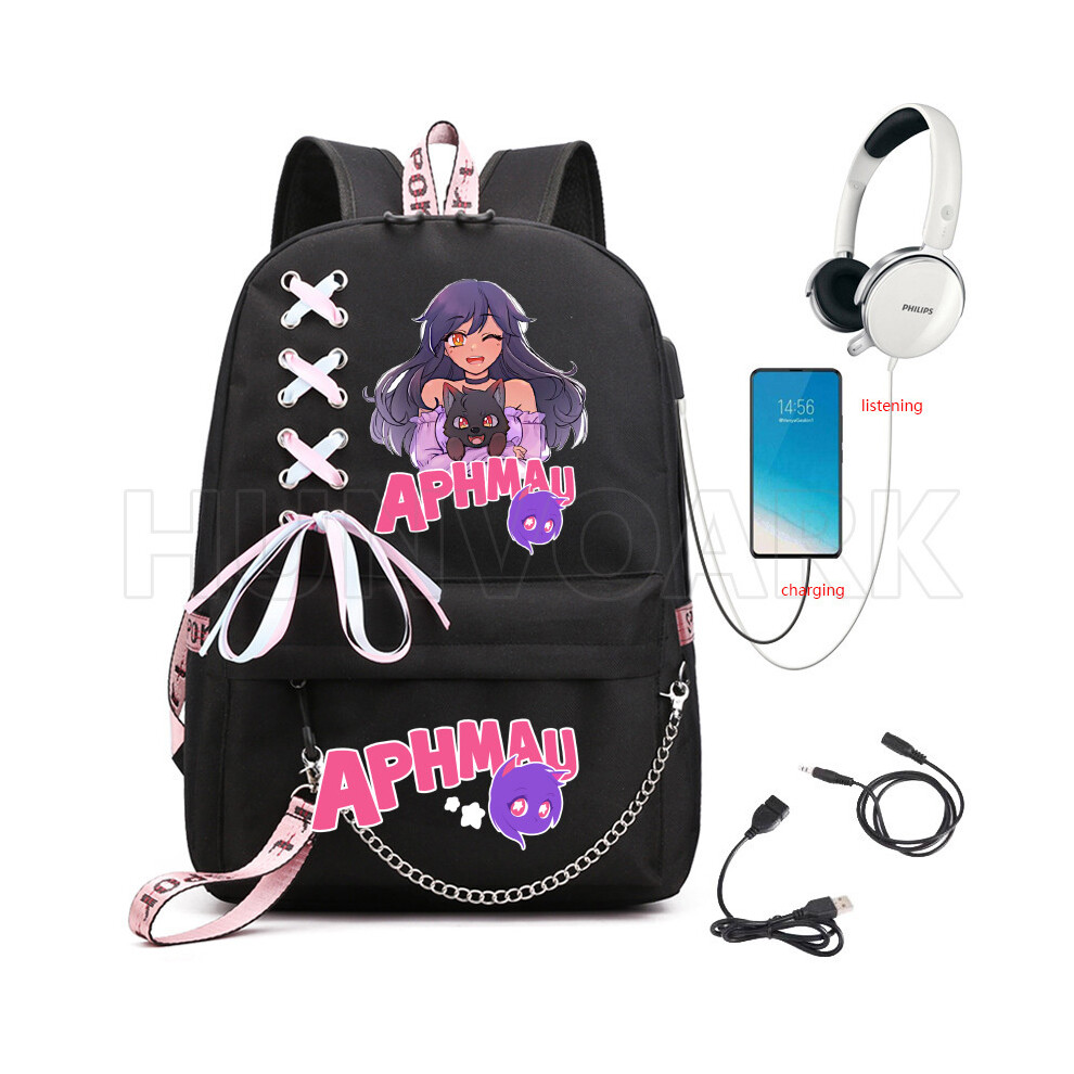 (18 Inch Style 4)Games Aphmau Backpack USB Charging Personality Backpack For Men Women Waterproof-image-OPC-PH7W65K-NEW