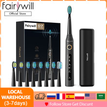 (ET507 Rosa) Spazzolino elettrico sonico Fairywill FW507 per adulti e bambini, 5 modalità, timer intelligente,