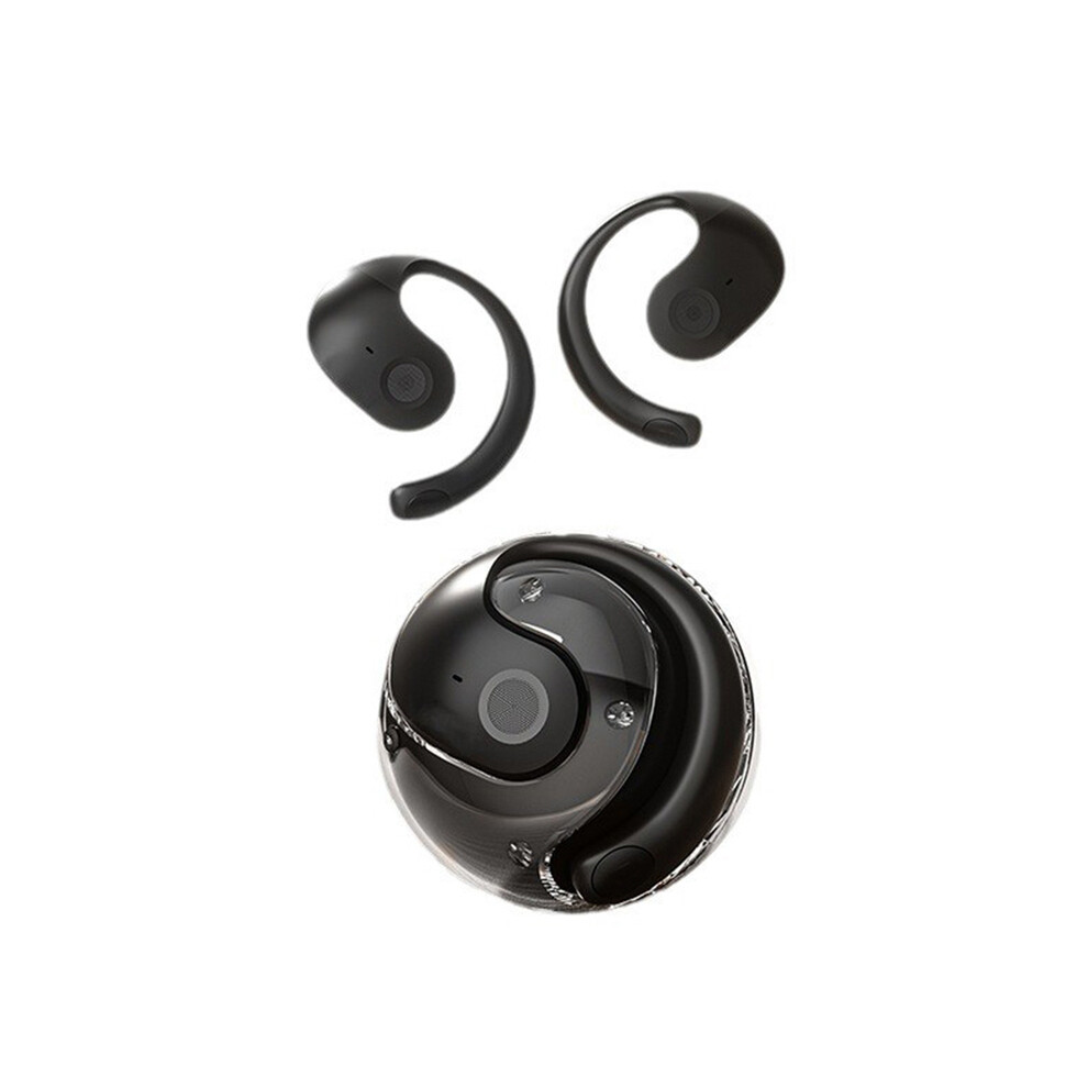 (Black)Ows Headphones Wireless Bluetooth 5.3 In-Ear Sports Waterproof Open Black 9319708023756