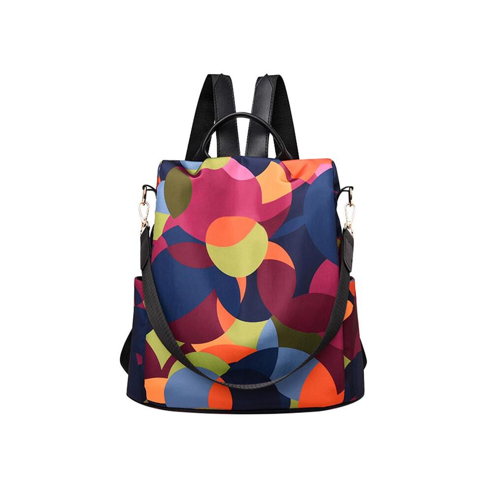 (E) Fashion Anti-Theft Large Backpack Bag For Women Oxford Fabric Contrast Color Girl Multi-Purpose 9319708335507