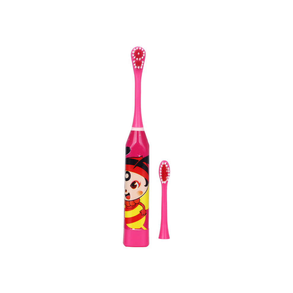 Red (Red)Battery Type Children's Sonic Electric Toothbrush Cute Cartoon Teeth Whitening Toothbrush Soft