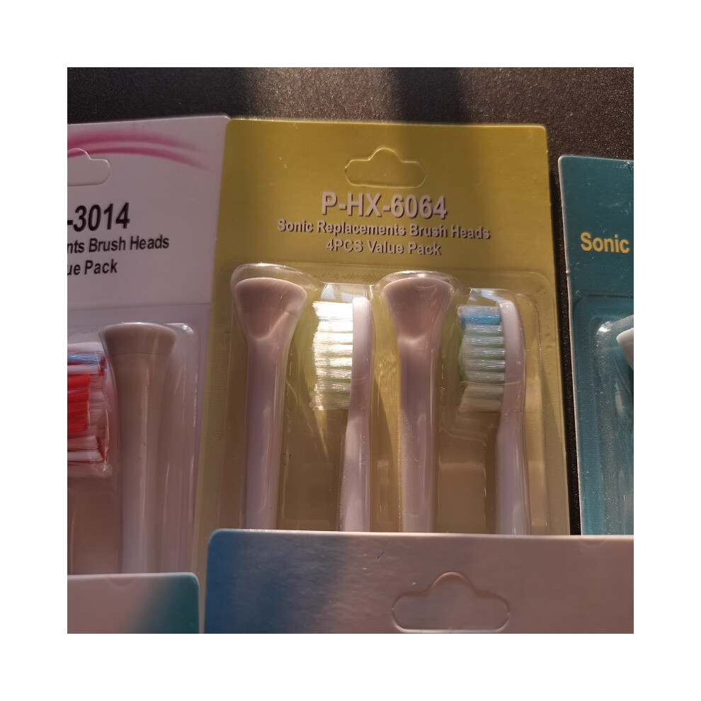 (4 pcs 6064)4 pcs Replacement brush heads for Philips HX6064 HX6930 HX6730 Sonic electric toothbrush