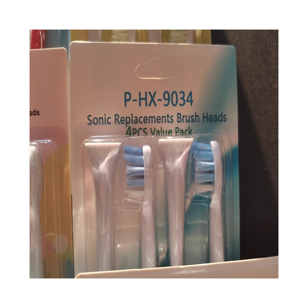 (4 pcs 9034) 4 pcs Replacement brush heads for Philips HX6064 HX6930 HX6730 Sonic electric toothbrush