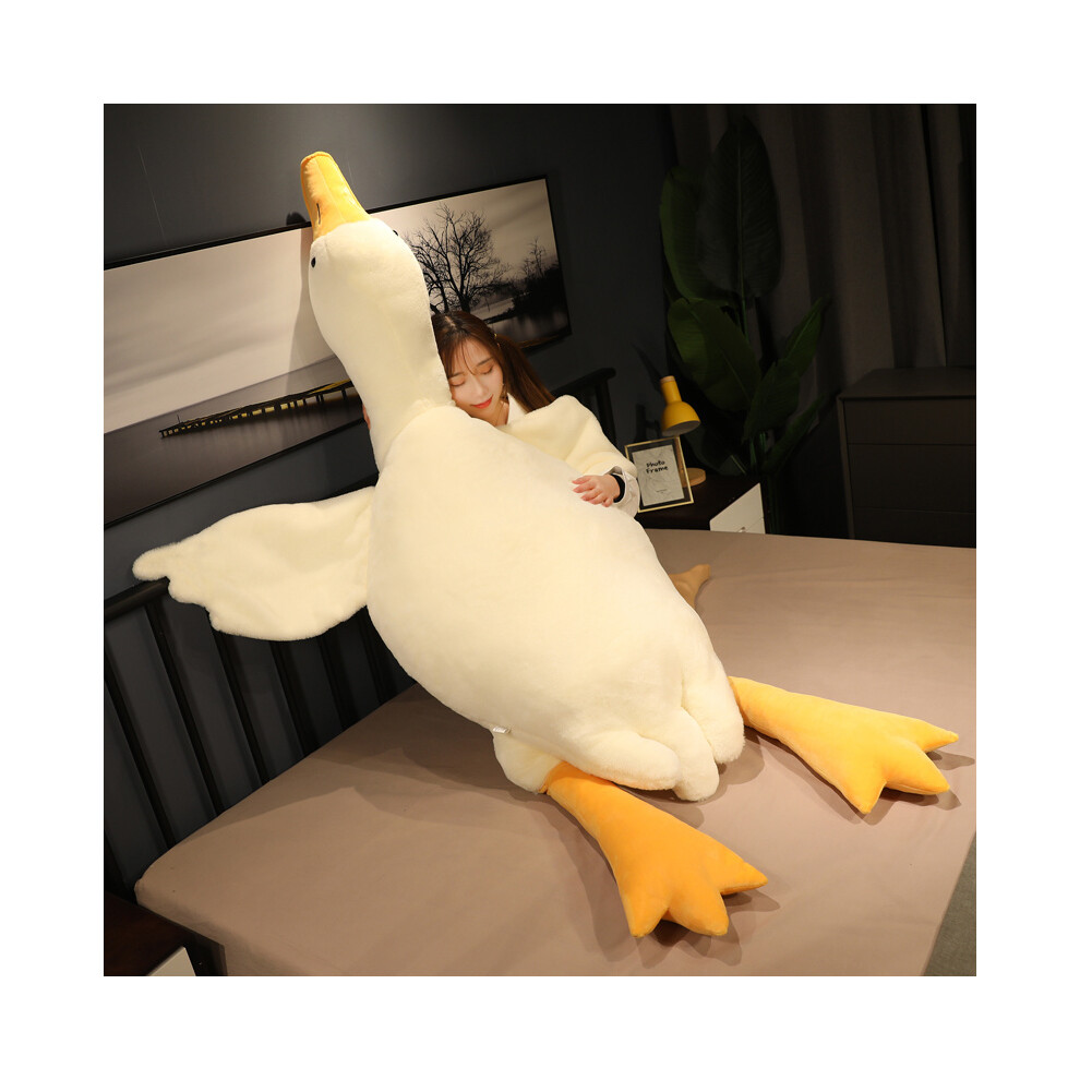 (Blue 50cm)50-190cm big white goose plush toy giant duck doll soft stuffed animal goose