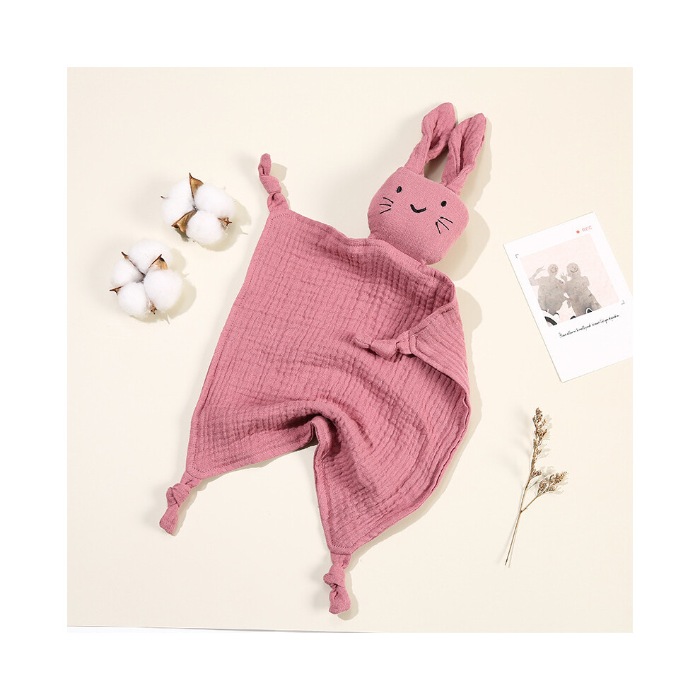 (Deep Skin )Baby Cotton Muslin Blanket Soft Newborn Sleeping Dolls Cute Cats Pink