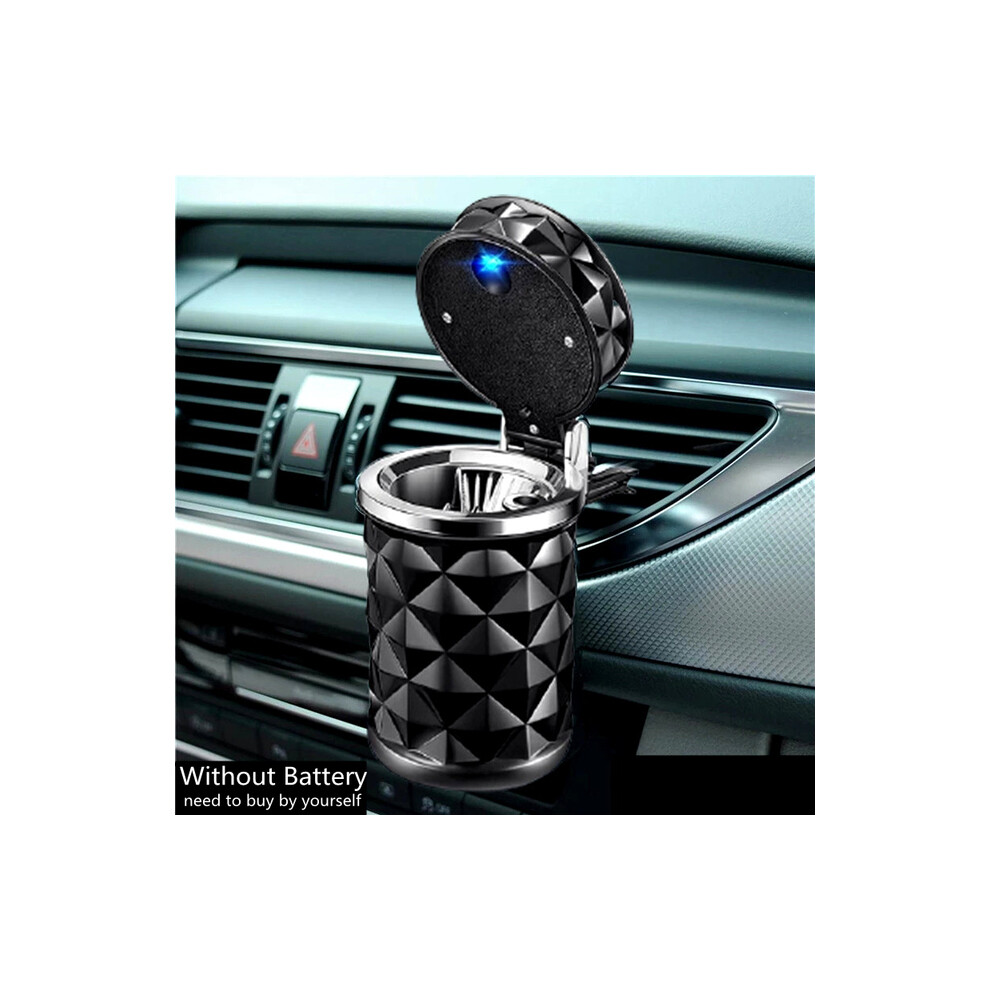 ()() Ashtrays Car Ashtray With Led Universal Alloy Ashtray Aluminum Cup Black/Light 9319708039405