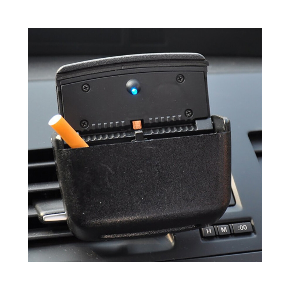 (Black)(Black) Ashtrays Universal Car Ashtray With Led Lights Smokeless Portable For Car Cigarettes Black 9319708039078