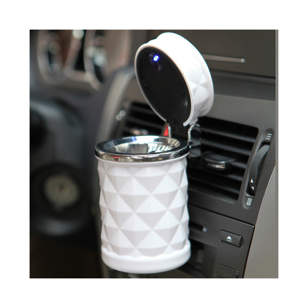 (White)(White) Ashtrays Universal Car Portable Led Ashtray Cigarette Holder Car White 9319708039481