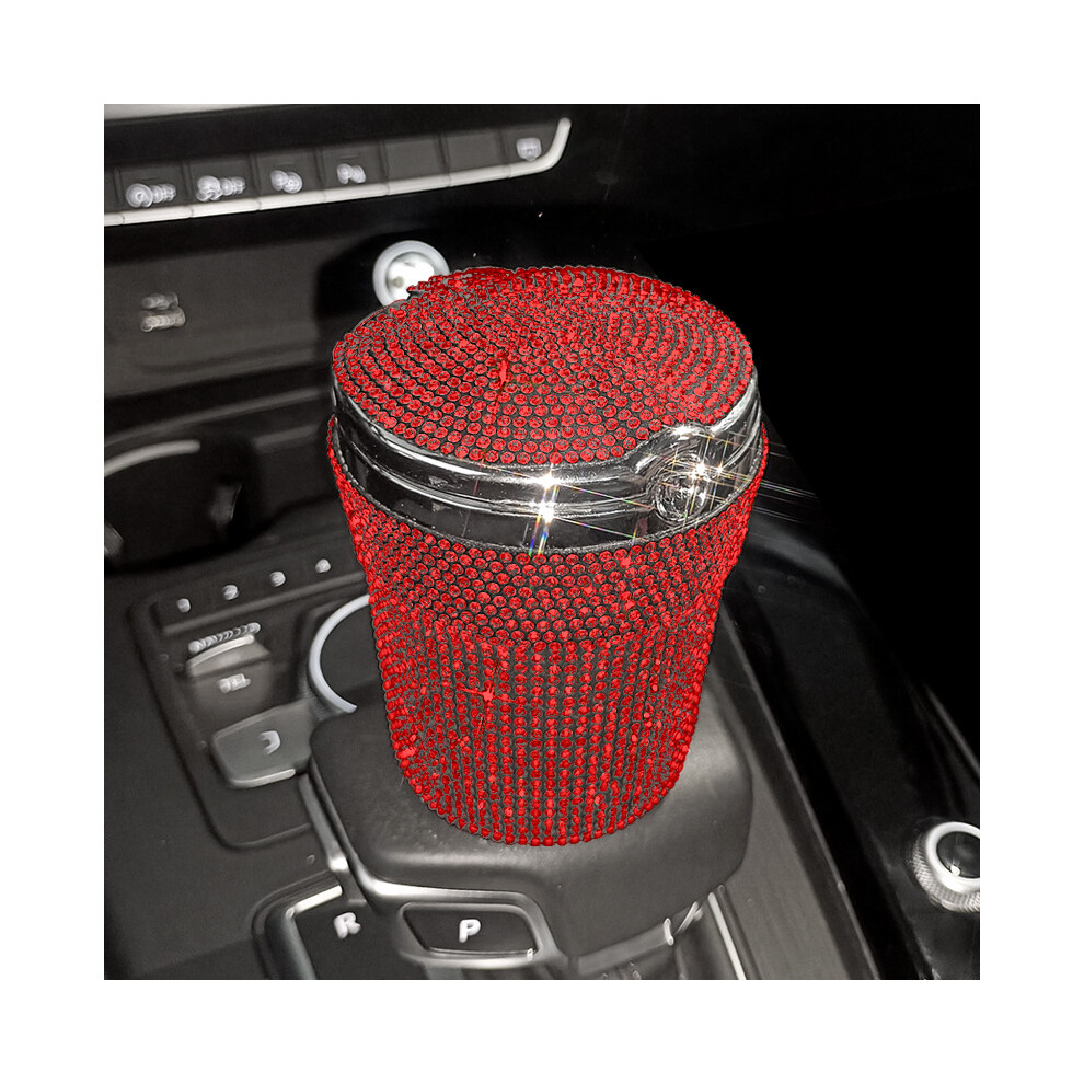 (Red)(Red) Ashtrays Car Ashtray Portable Bling Smokeless Smokeless Cylinder Cup Holder Red 9319708042825