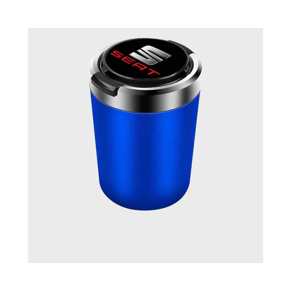 (Blue)(Blue)Ashtrays Portable Car Ashtray Trash Can With Led Lights For Seat Alhambra Leon Blue 9319708043211