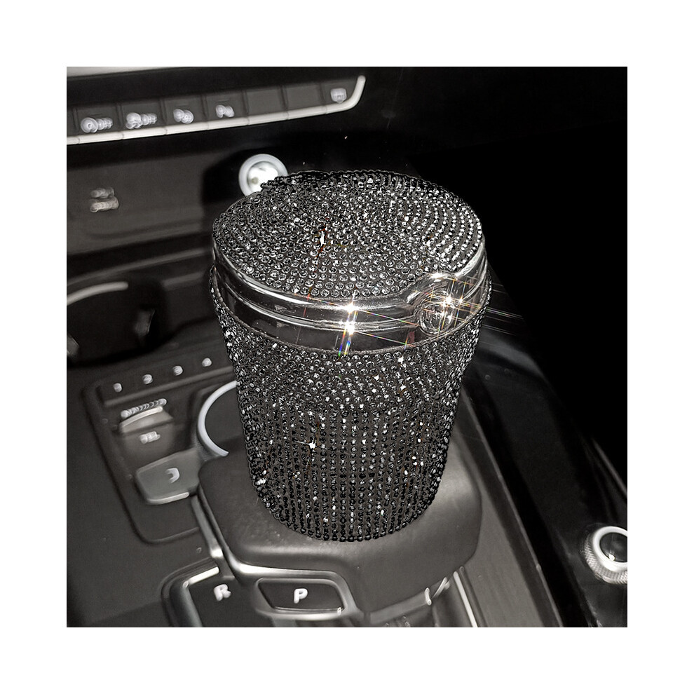 ()() Ashtrays Car Ashtray Portable Bling Smokeless Smokeless Cylinder Cup Holder In Black/Blue 9319708042788