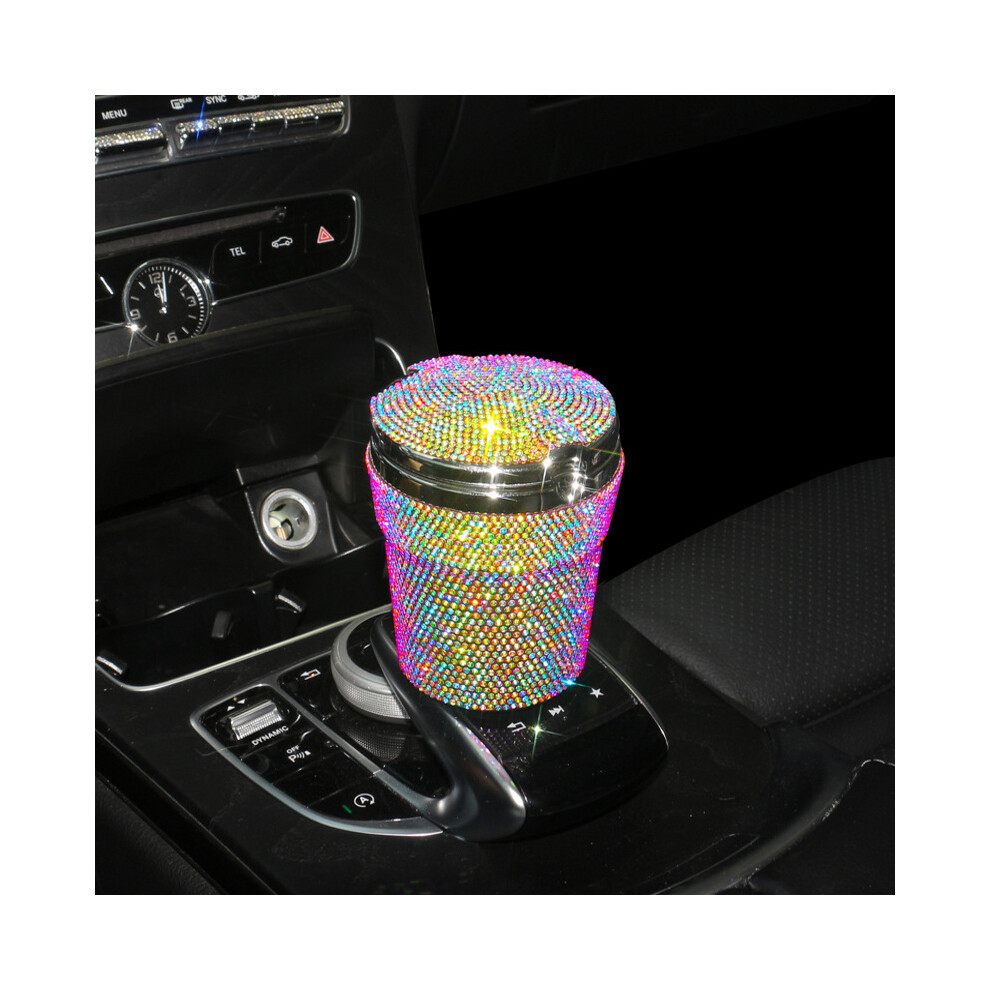 (Multicolor) (Multicolor) Ashtrays Car Ashtray Car Portable Bling Non-Smoking With Led Indicator Light 9319708043433