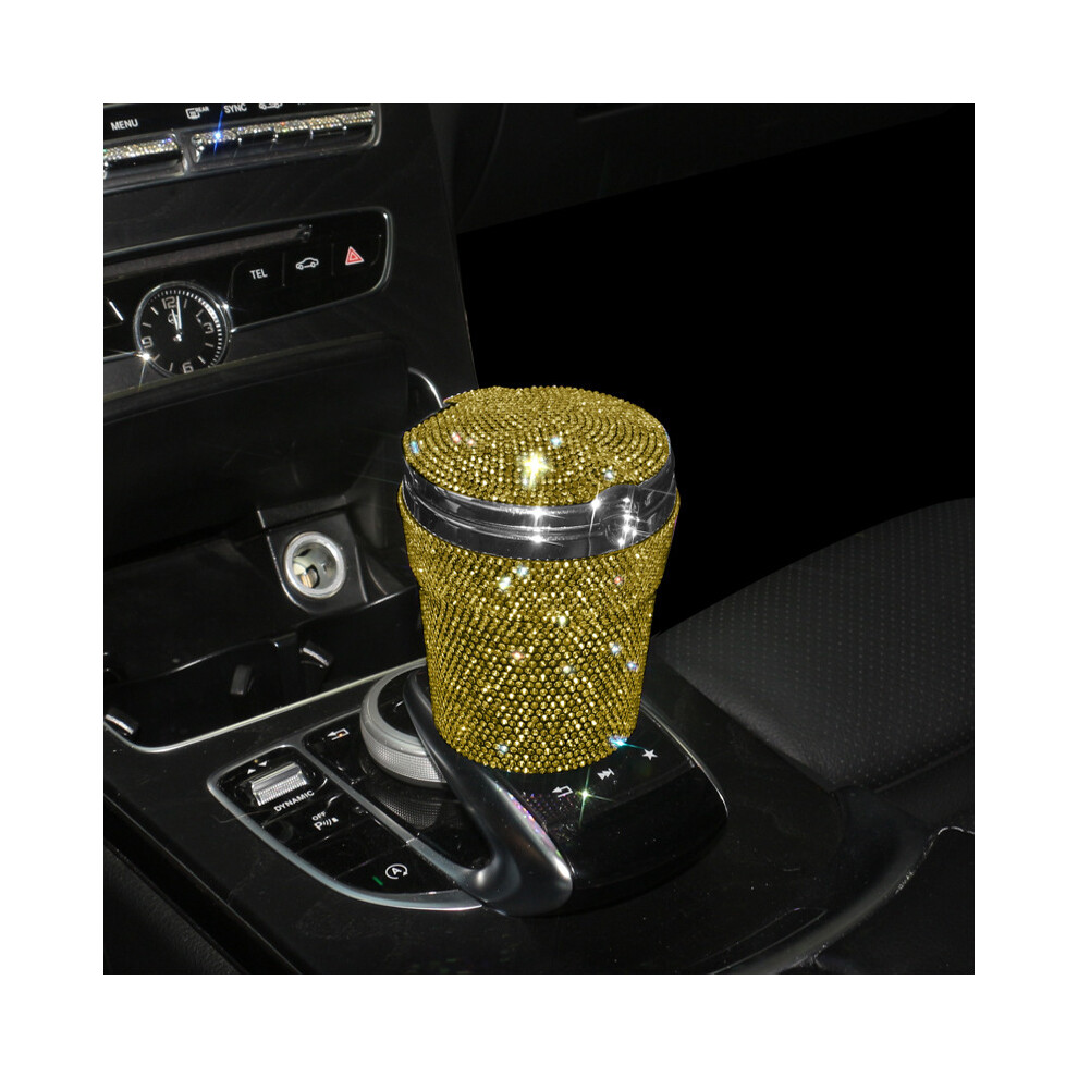 ()() Ashtrays Car Ashtray Car Portable Bling Non-Smoking With Led Indicator Yellow/Light 9319708043464