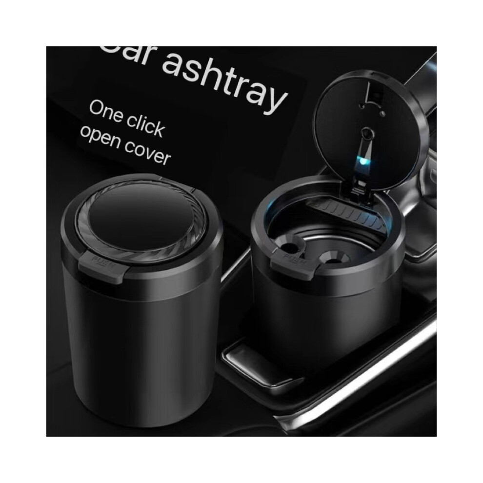 ( (1 Pc) ( (1 Pc) Ashtrays Car Ashtray Led Alloy Ashtray Aluminum Cup Portable Black/Light 9319708043600