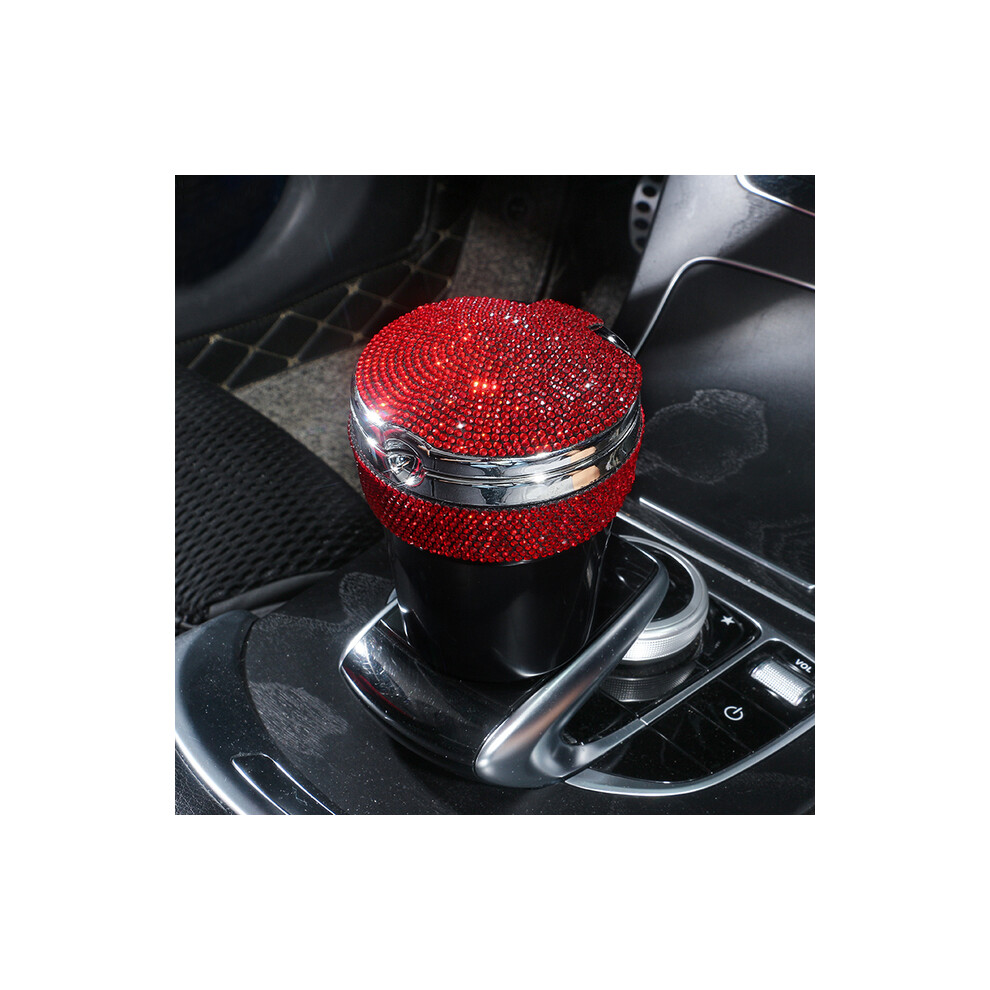 ()() Ashtrays Car Ashtray With Led Diamond Cigar Cigarette Ashtray Ashtray Holder Red/Light 9319708043686