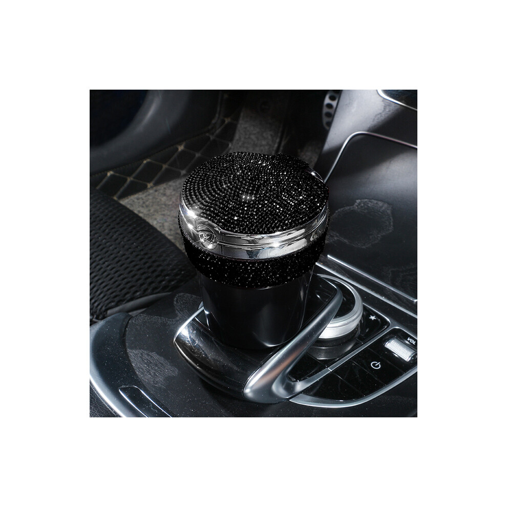()() Ashtrays Car Ashtray With Led Diamond Cigar Cigarette Ashtray Ashtray Holder Black/Light 9319708043709