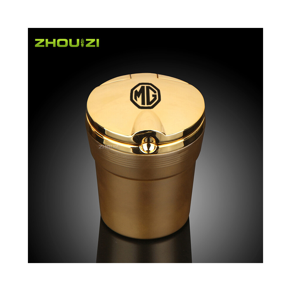 (Golden)(Golden) Ashtrays Car Ashtray With Led Lights Car Logo Smoke Holder Personalized Golden 9319708043891