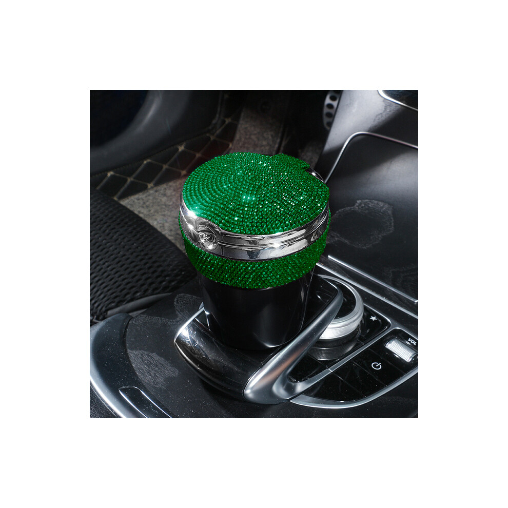 ()() Ashtrays Car Ashtray With Led Diamond Cigar Cigarette Ashtray Ashtray Holder Green/Light 9319708043662
