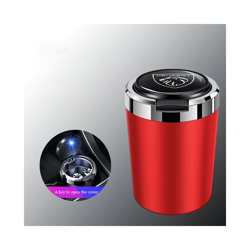 ()() Ashtrays Multi-Purpose Car Ashtray With Led Alloy Liner Cigar Cup Red/Blue 9319708041903