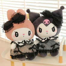 (Kuromi 35cm)s Black Kuromi Plush Stuffed Dolls Kawaii Cartoon Sofa Cushion Dark Gothic Lace Toy