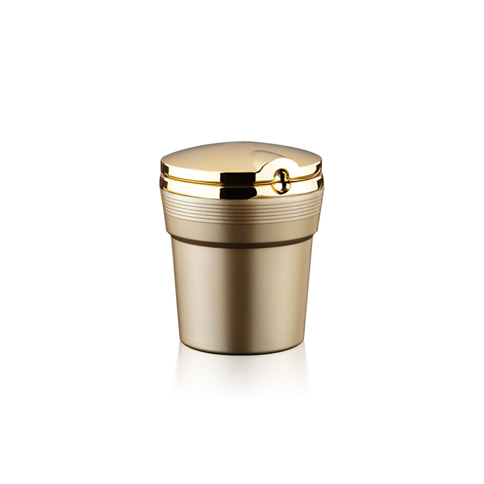 (Gold)(Gold) Ashtrays Universal Car Ashtray With Led Lights Lid Creative Personality Covered Gold 9319708044256