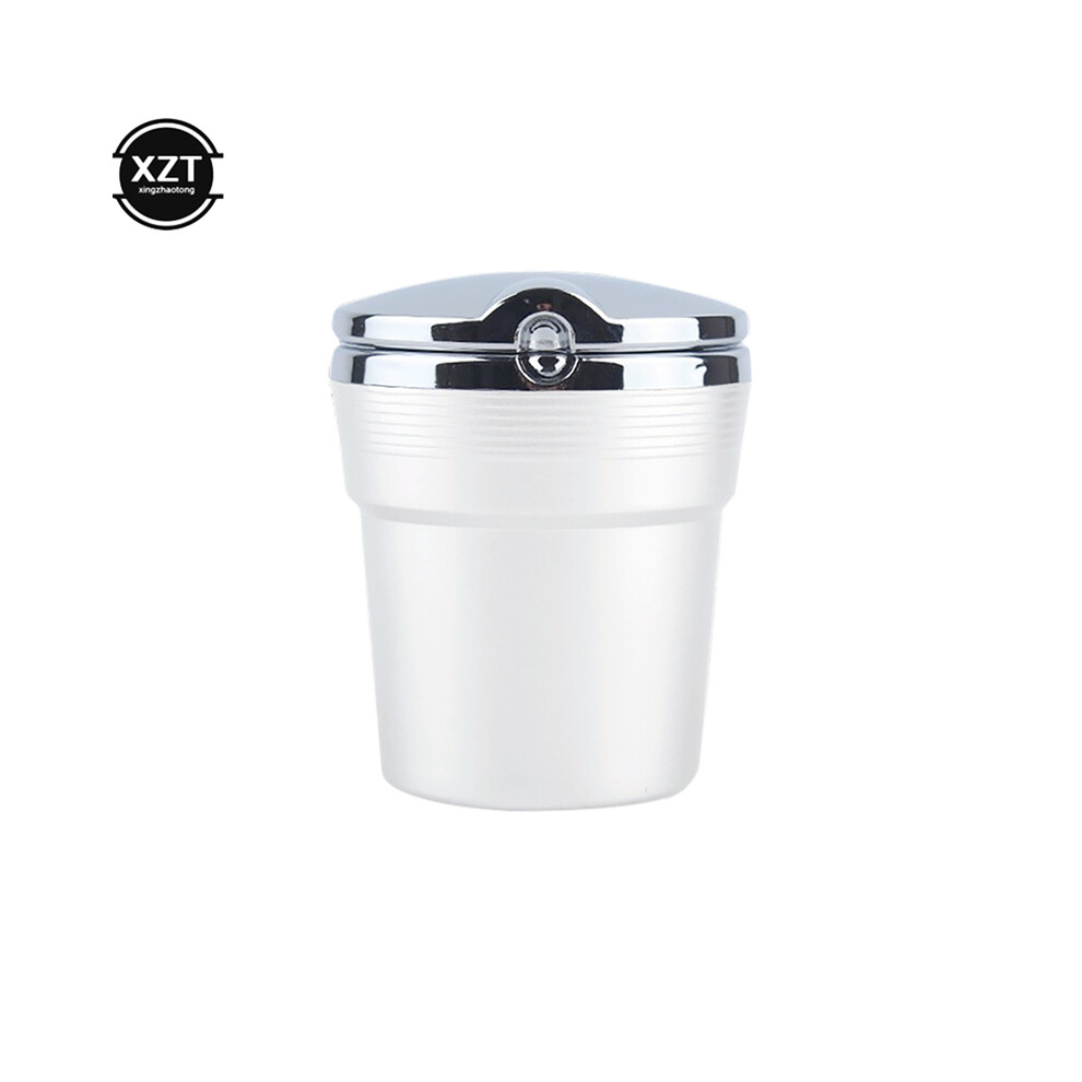 () () Ashtrays Car Ashtray Car Trash Can With Led Cover Creative Personality White/Light 9319708044317