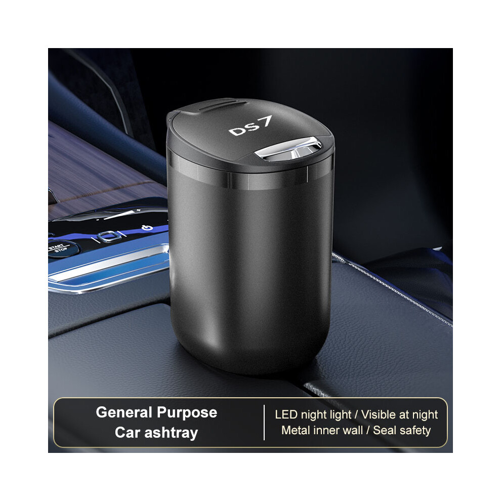 ()() Ashtrays Car Ashtray With Led Cigarette Ashtray Container Smoke Ash Cylinder Black/Light 9319708044355