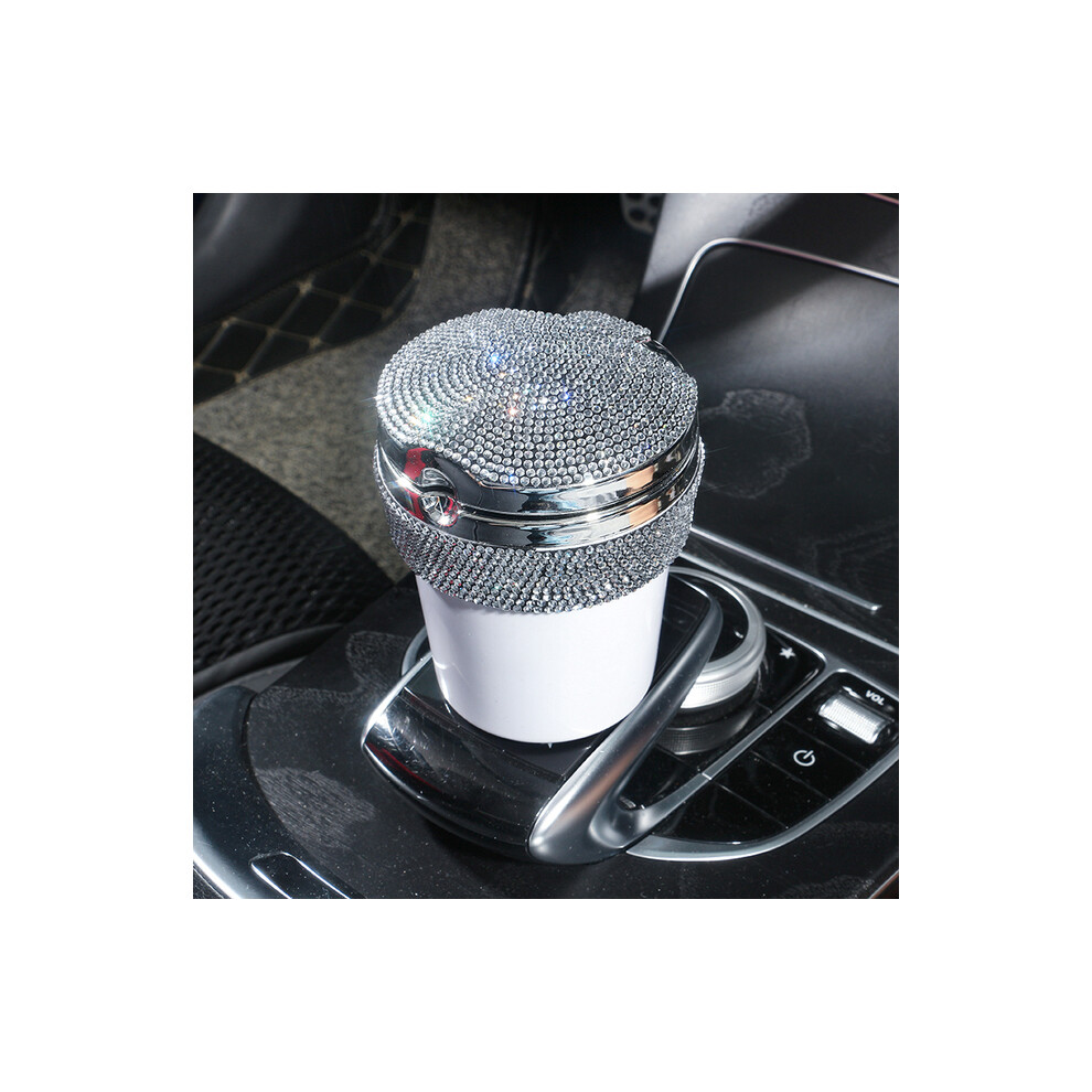 () () Ashtrays Car Ashtray With Led Diamond Cigar Cigarette Ashtray Cigarette Ashtray White/Light 9319708043655