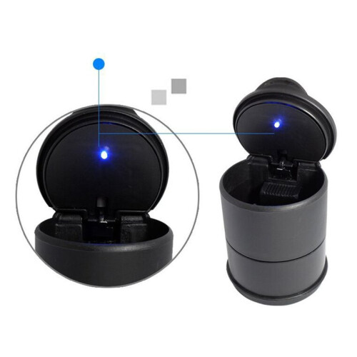 Chingde Cendrier Voiture 2 Pièces – LED Bleue, Ignifuge, Étanché, Grande Capacité, Détachable Avec Support