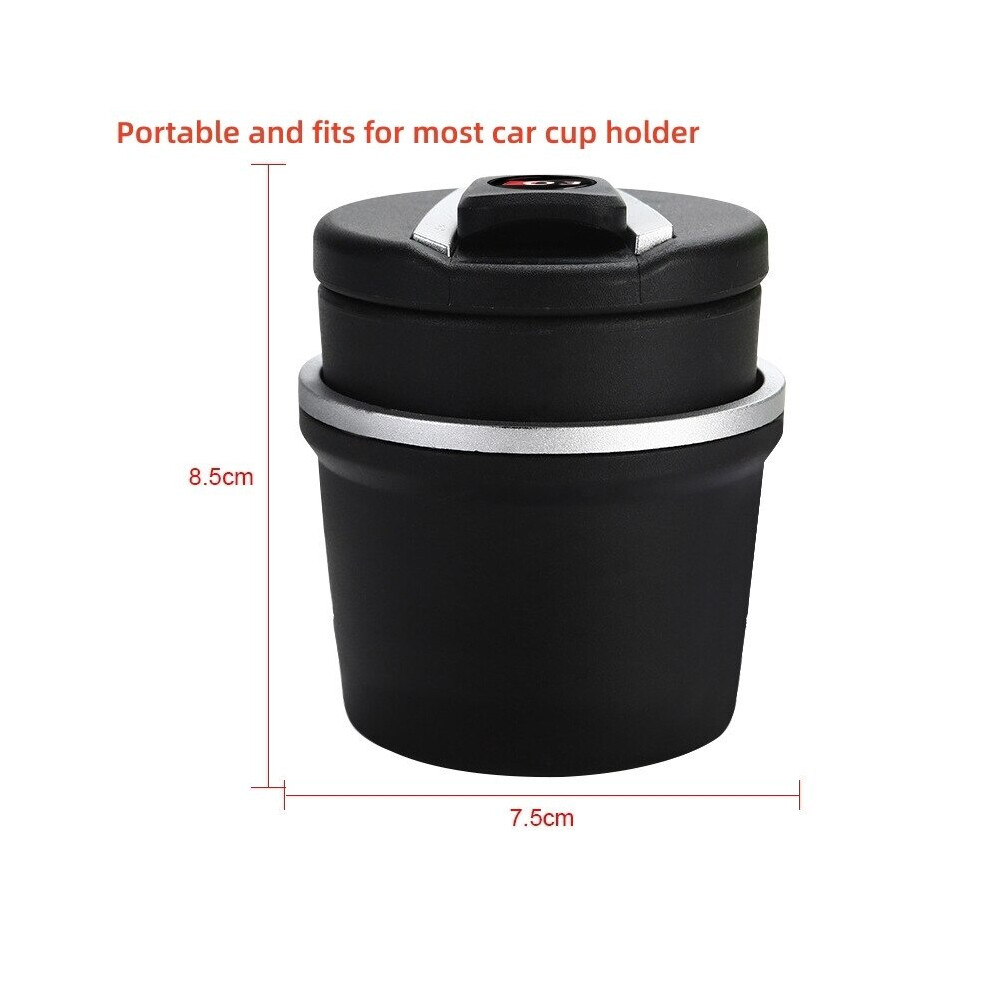 (Black)(Black) Ashtrays 1Pc Portable Led Smoking Car Ashtray Cigarette Ashtray Creative Cup Black 9319708045574