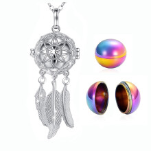 (zilverkleurig) (zilverkleurig) Crematie sieraden As Dromenvanger hanger sleutelhanger met veer
