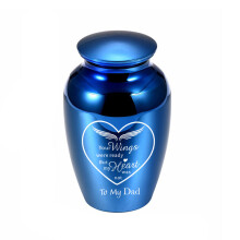 (Bleu 70x45mm)(Bleu 70X45mm)70X45MM Cendrier commémoratif en forme de cœur ailes d'ange
