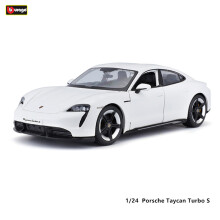 (Taycan) Schaal 1:24 Taycan Turbo S Blauwe lichtmetalen raceauto, lichtmetalen luxe voertuig, gegoten
