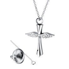 (necklace and funnel) (necklace and funnel) CrossWings cremation urn necklace for dogs electric disc