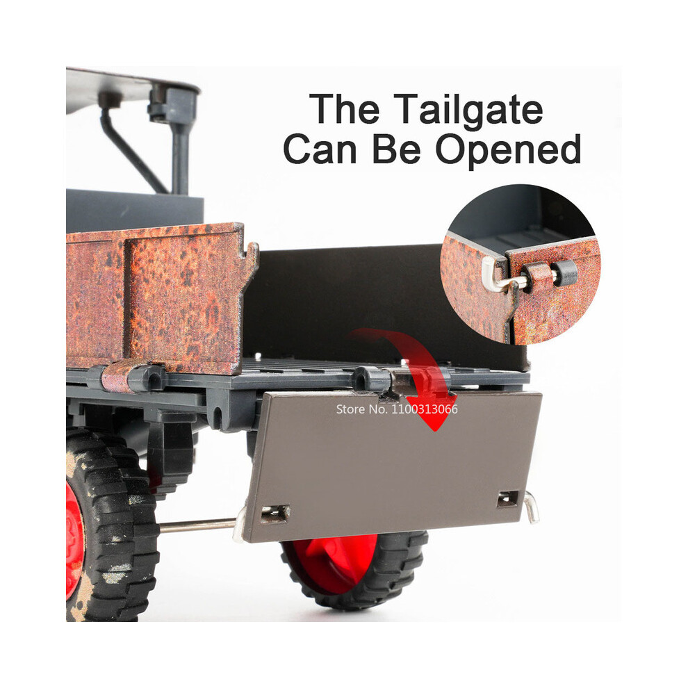 Camion Benne Allongée 1/50 - Maquette Métal Moulée Sous Pression Avec Portes Ouvrantes, Son Et Lumière