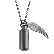 (Noir) (Noir) Collier urne commémorative pour animaux de compagnie Pendentif urne pour chat Bijoux commémoratifs