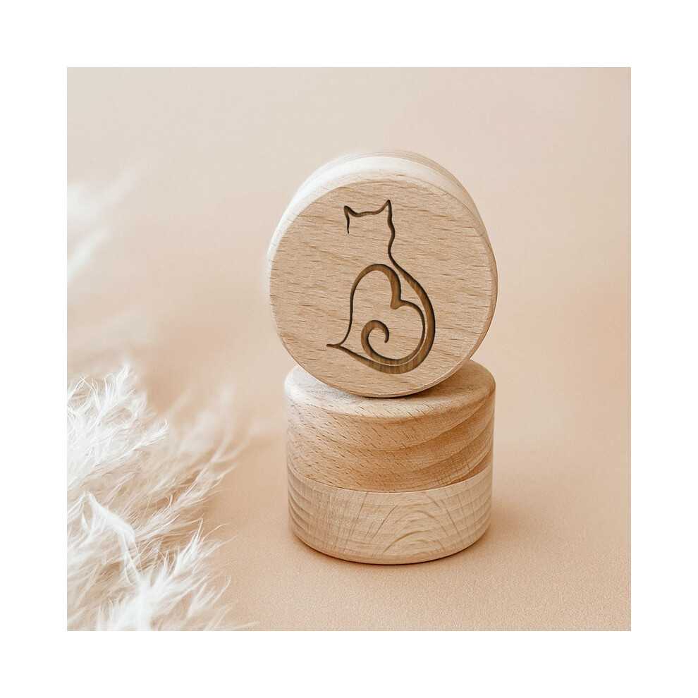 (NO.2)(NO.2) Personalized Engraved Wooden Tooth Storage Box Custom Name Keepsake Box
