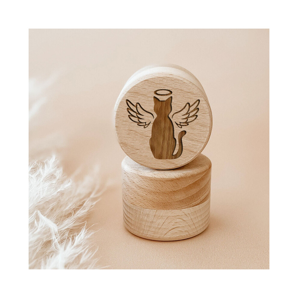 (NO.8)(NO.8) Personalized Engraved Wooden Tooth Storage Box Custom Name Keepsake Box