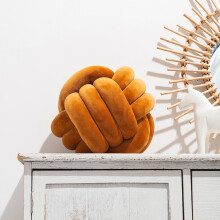 (22 cm Nodo Caramello) Cuscino rotondo morbido a forma di nodo Inyahome per bambini, arredamento per