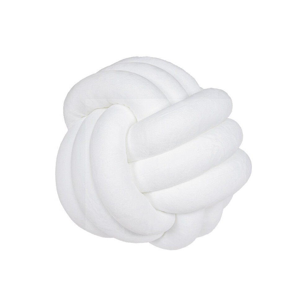 (22 Cm Knot ) Inyahome Soft Knot Ball Round Throw Pillow For Children Home Furnishing Soft Throw White