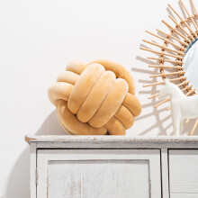 (22 cm cammello annodato) Cuscino rotondo morbido con pallina annodata Inyahome per bambini, arredamento