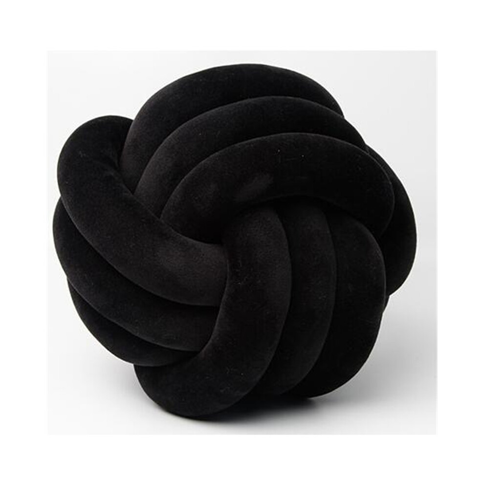 (22 Cm Knot ) Inyahome Soft Knot Ball Round Throw Pillow For Kids Home Furnishing Soft Throw Black