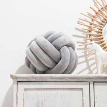(22 cm Nodo grigio chiaro) Inyahome Cuscino rotondo morbido a forma di nodo per bambini Arredamento